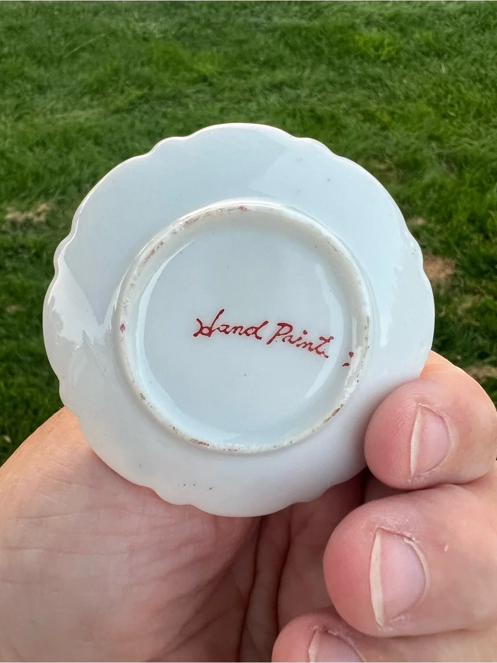 Vintage 1950's MINIATURE Hand Painted JAPAN Cup & Saucer Bone China Porcelain
